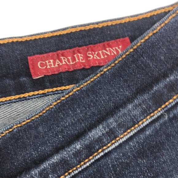 VINTAGE LUCKY BRAND JEANS CHARLIE SKINNY 10/30x30 ZIPPERS🍀 LUCKY YOU 🍀 - Picture 4 of 12